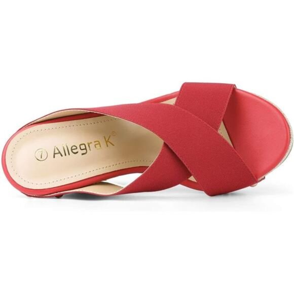 Allegra K Women's Platform Slide Wedge Sandals - Picture 4 of 8